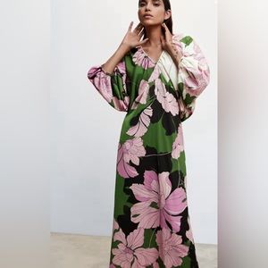 Mango Floral Print Dress , NWT